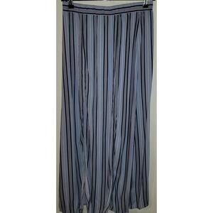 Love, Fire Nordstroms Blue Striped Double Front Slit Pencil Skirt Large Boho
